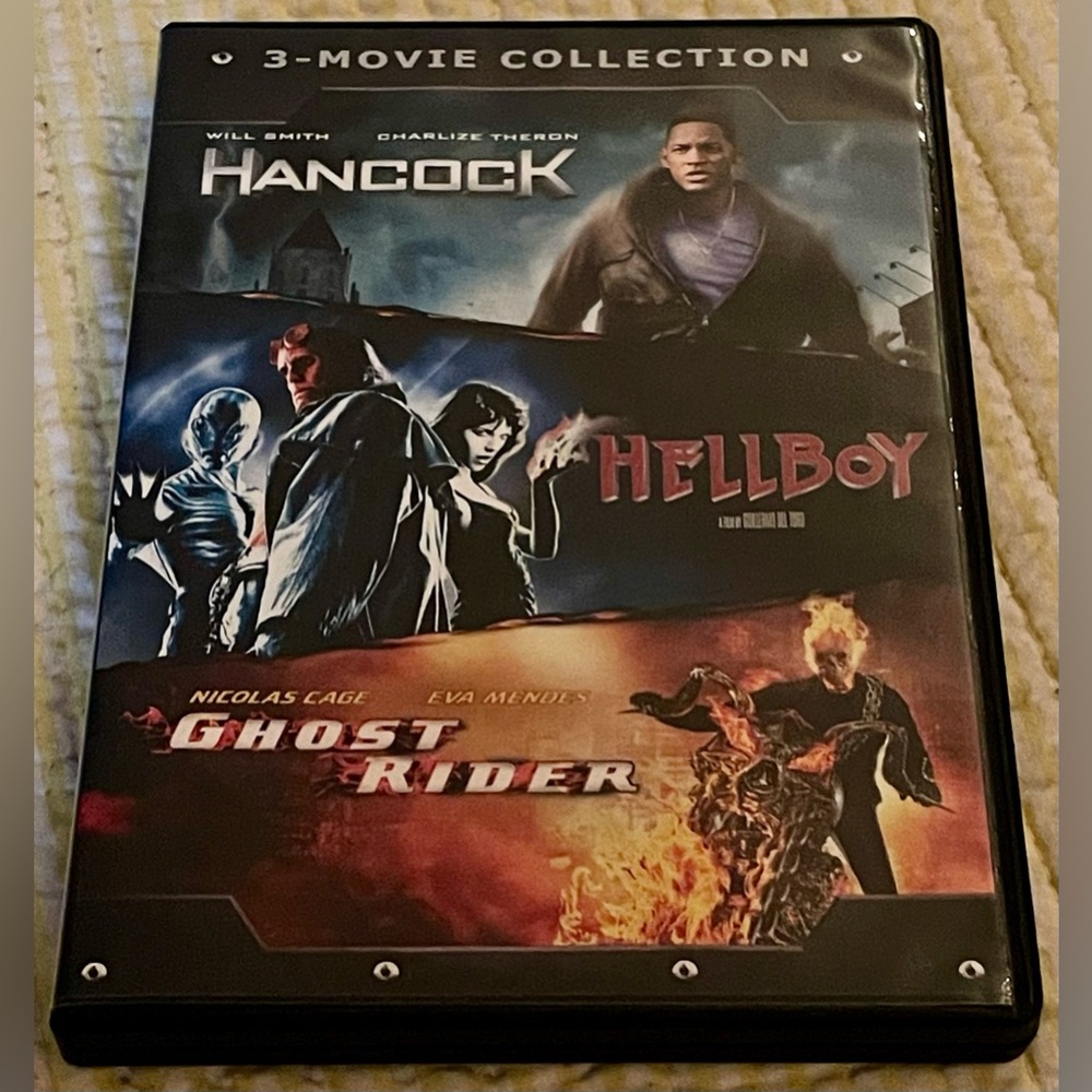 👻 3-Movie Collection DVD: Hancock, Hellboy, Ghost Rider 👻